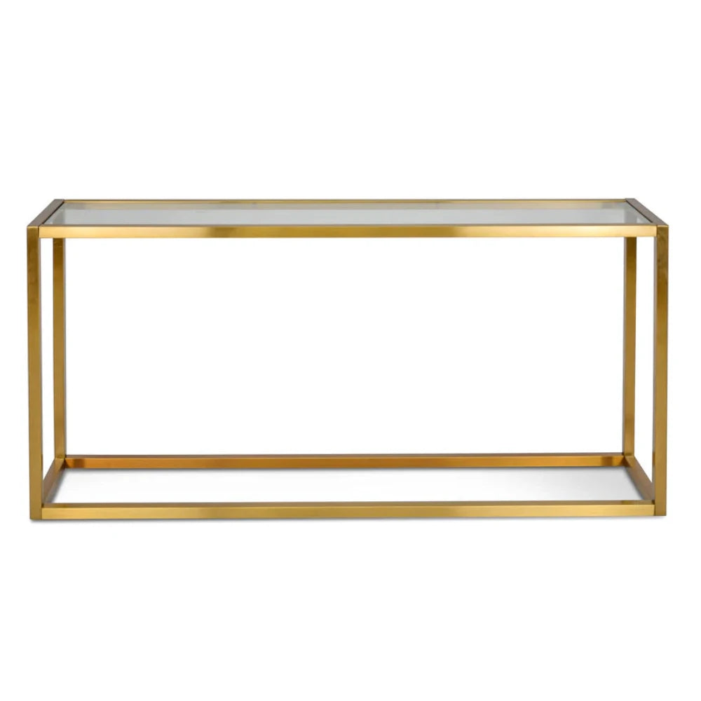 Krylox Glass Console Table - Tempered Glass - Steel Base-houseofhyne