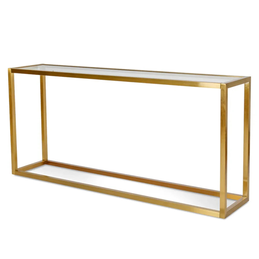 Krylox Glass Console Table - Tempered Glass - Steel Base-houseofhyne