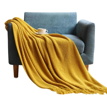 GoldenGlow Anyhouz Throw Blanket Yellow 1