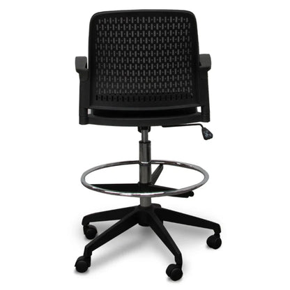 Thyrax Drafting Office Chair - Black-houseofhyne