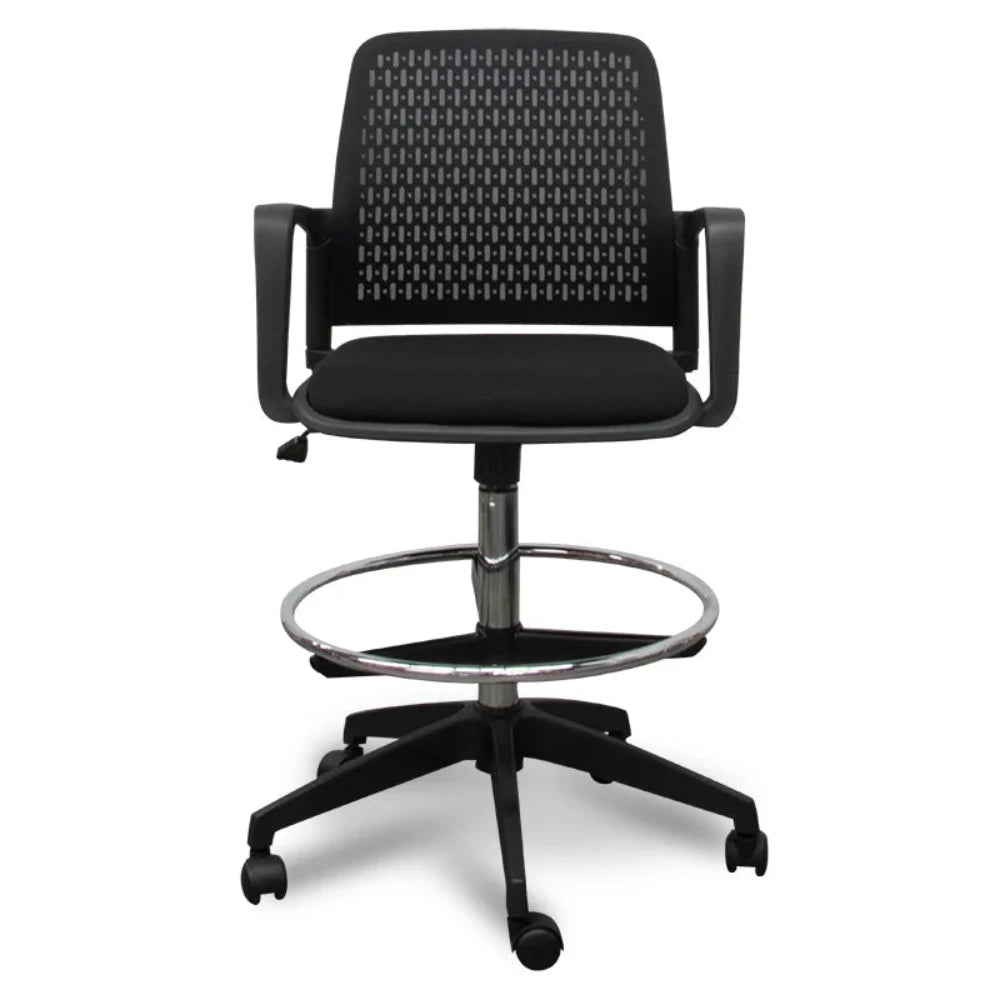 Thyrax Drafting Office Chair - Black-houseofhyne