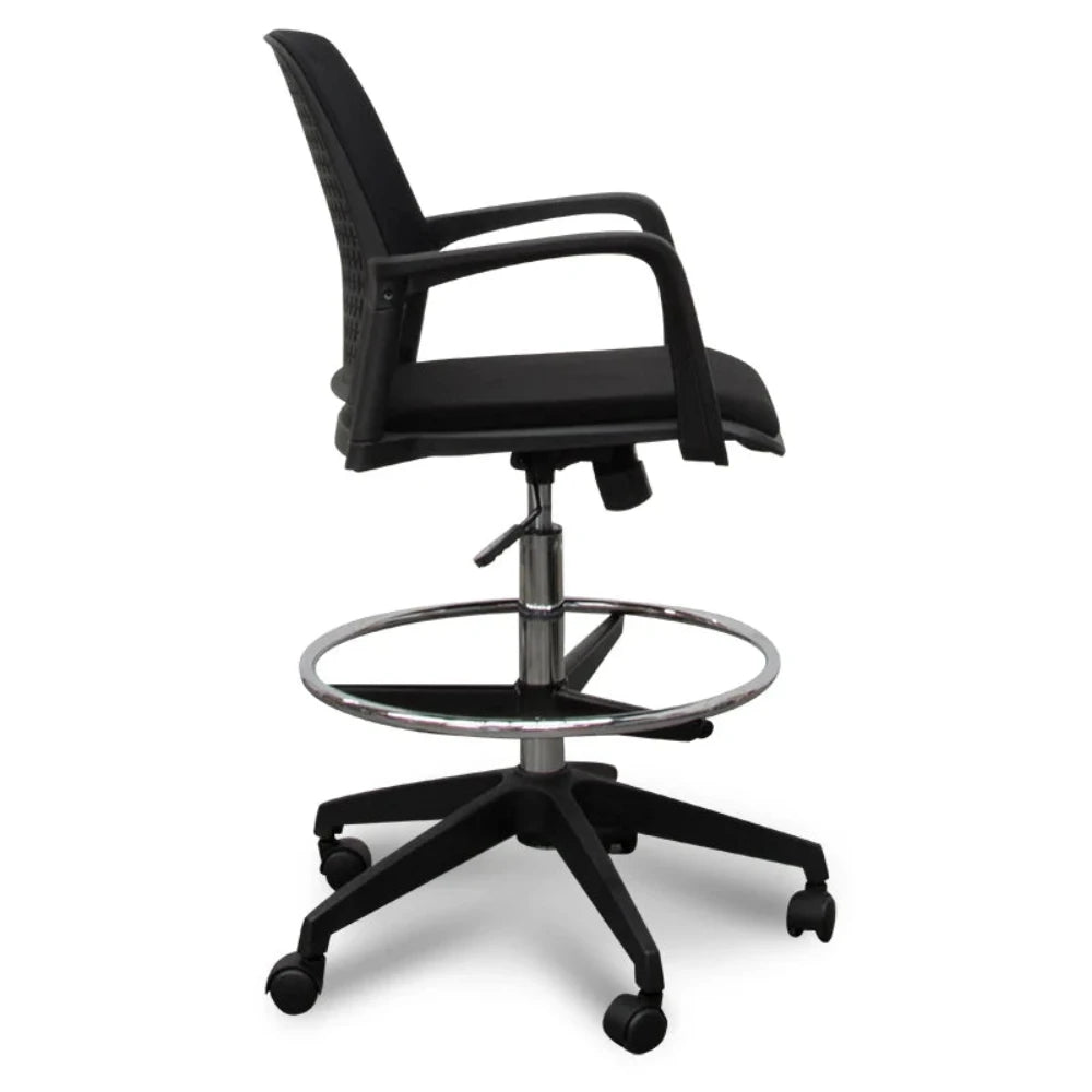 Thyrax Drafting Office Chair - Black-houseofhyne