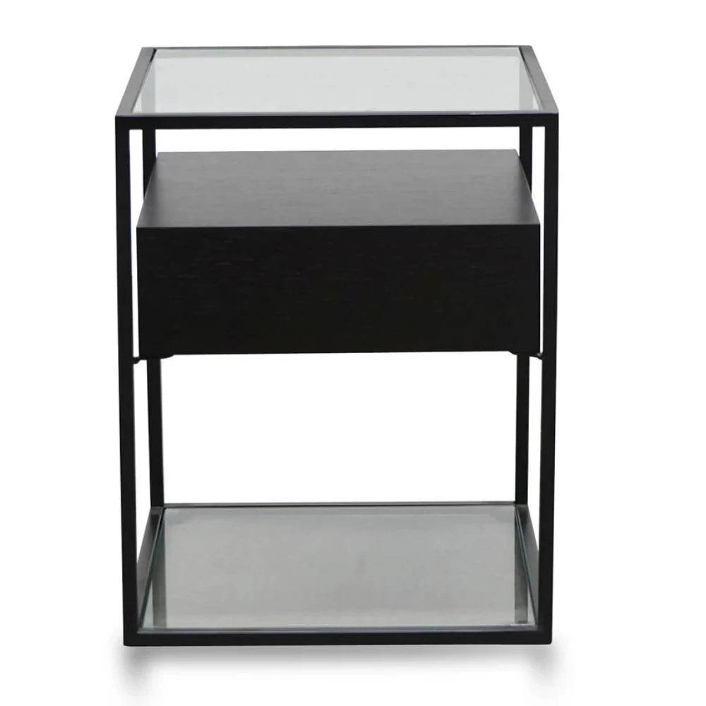 Xeltrix Glass Side Table - Full Black-houseofhyne