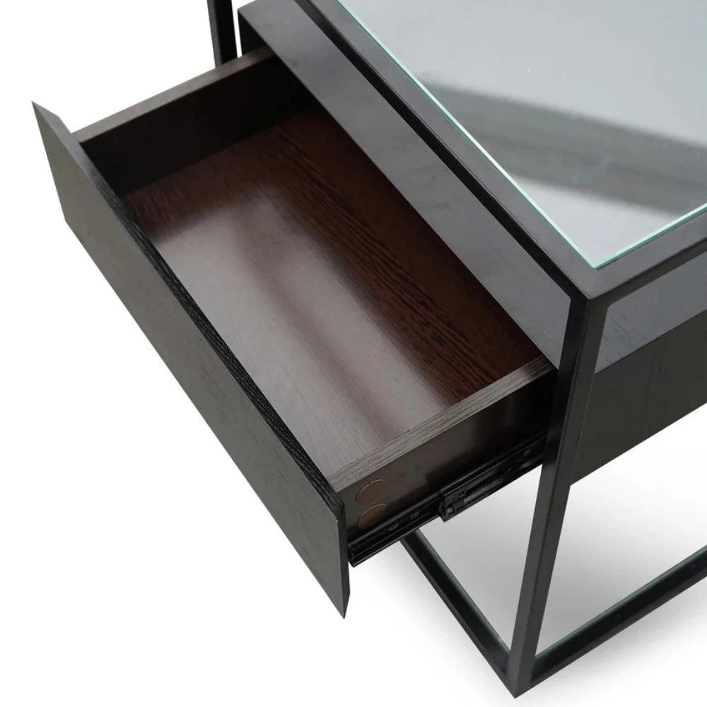 Xeltrix Glass Side Table - Full Black-houseofhyne