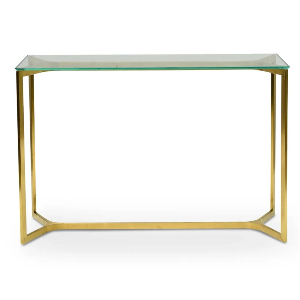 Vorlux 1.2m Glass Console Table - Gold Base-houseofhyne