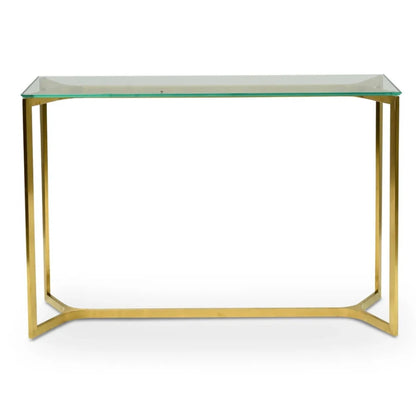 Vorlux 1.2m Glass Console Table - Gold Base-houseofhyne