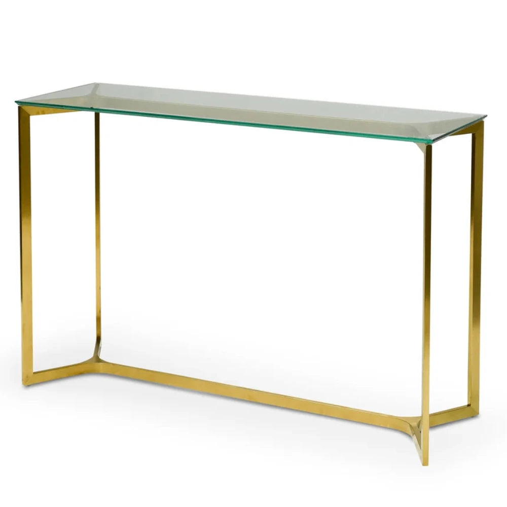 Vorlux 1.2m Glass Console Table - Gold Base-houseofhyne