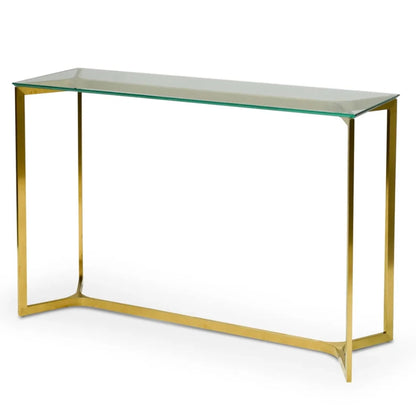 Vorlux 1.2m Glass Console Table - Gold Base-houseofhyne