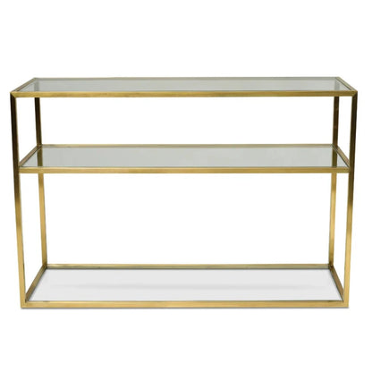 Kylos 1.2m Glass Console Table - Gold Base-houseofhyne