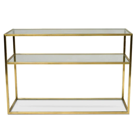 Kylos 1.2m Glass Console Table - Gold Base-houseofhyne