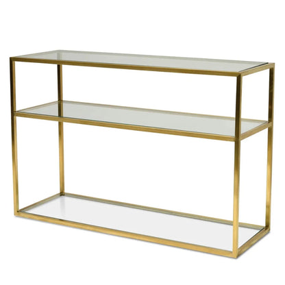 Kylos 1.2m Glass Console Table - Gold Base-houseofhyne