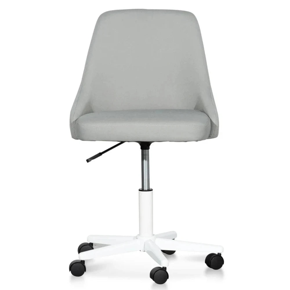 Fyran Grey Fabric Office Chair - White Base-houseofhyne