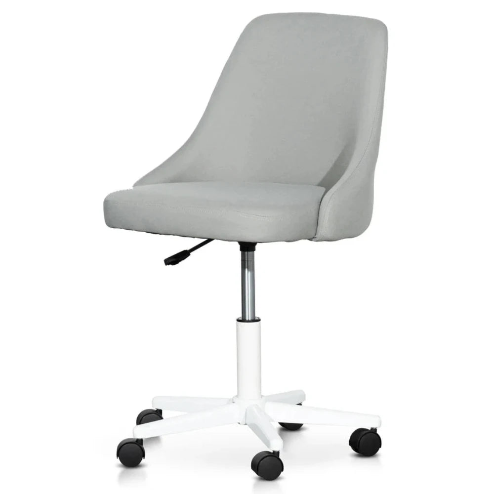 Fyran Grey Fabric Office Chair - White Base-houseofhyne