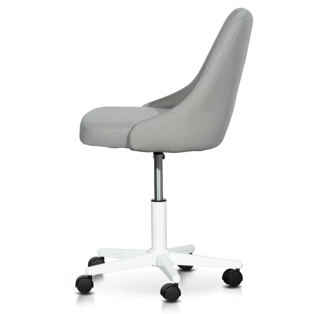 Fyran Grey Fabric Office Chair - White Base-houseofhyne