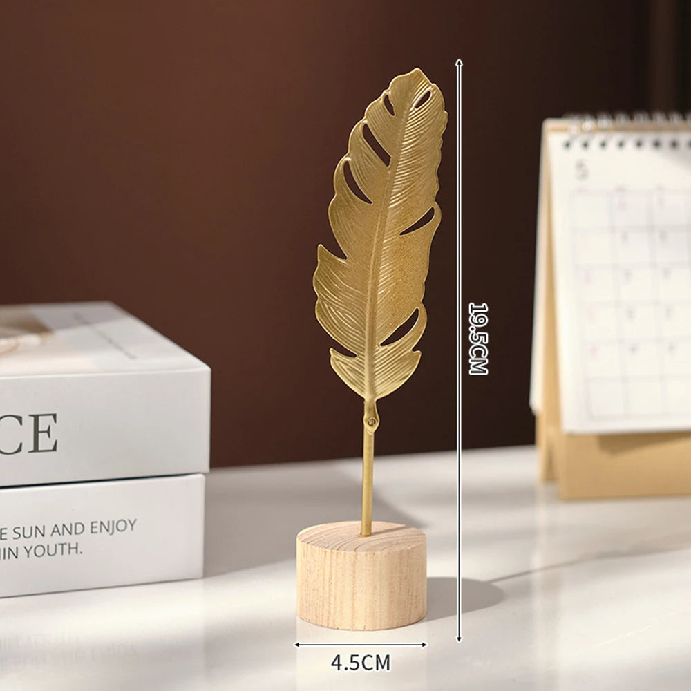 Nordic Gold Ginkgo Leaf Sculpture - Set of 6