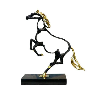 Vorlith Anyhouz Tabletop Metal Weaving Hollow Gold Horse Statue Home Decor 1