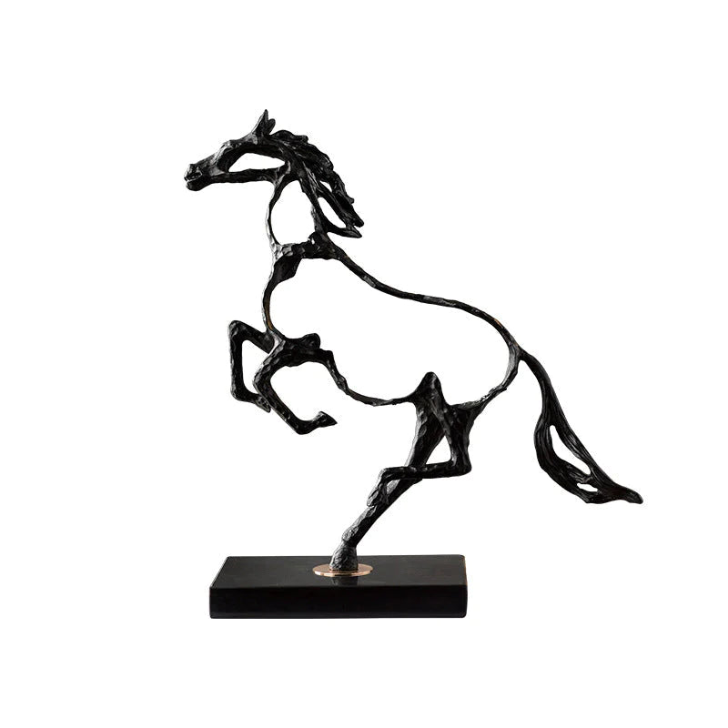 Vorlith Anyhouz Tabletop Metal Weaving Hollow Gold Horse Statue Home Decor 2