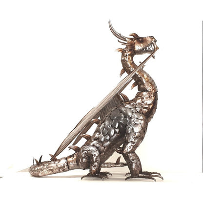 Mystic Silver Dragon Sculpture - 80cm