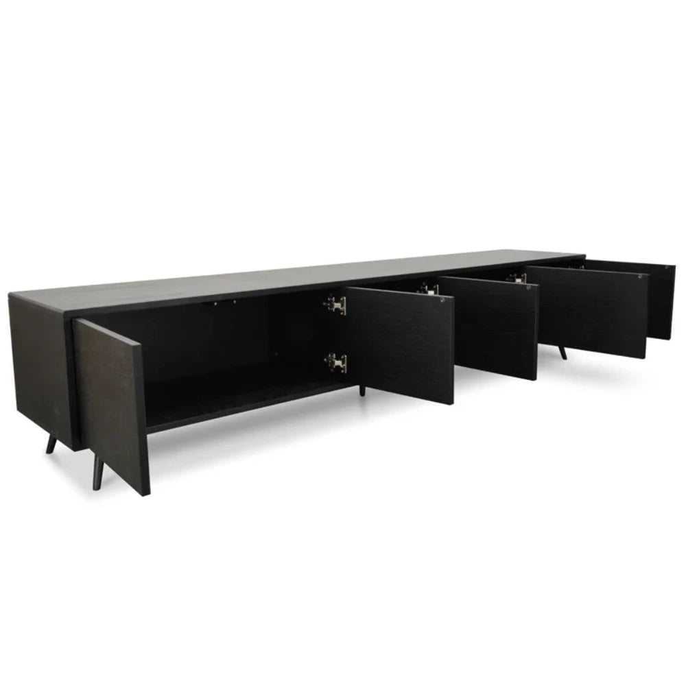 Xylon 2.4m Entertainment TV Unit - Black Oak-houseofhyne