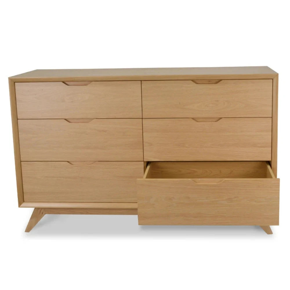 Varnex 6 Drawer Wide Chest - Natural-houseofhyne