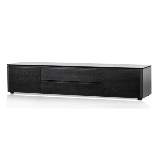 Glornix TV Entertainment Unit with Middle Drawer - Black Oak-houseofhyne