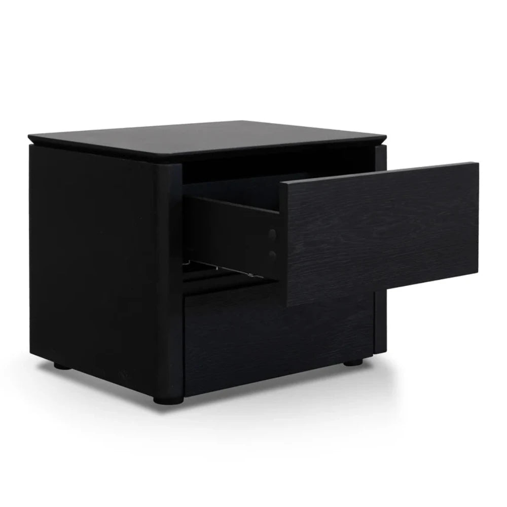 Nyra Bedside Table - Black Oak Veneer-houseofhyne