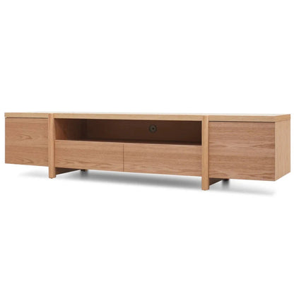 Xylaron 2.1m Entertainment TV Unit - Lowline - Full Natural - Timber Legs-houseofhyne