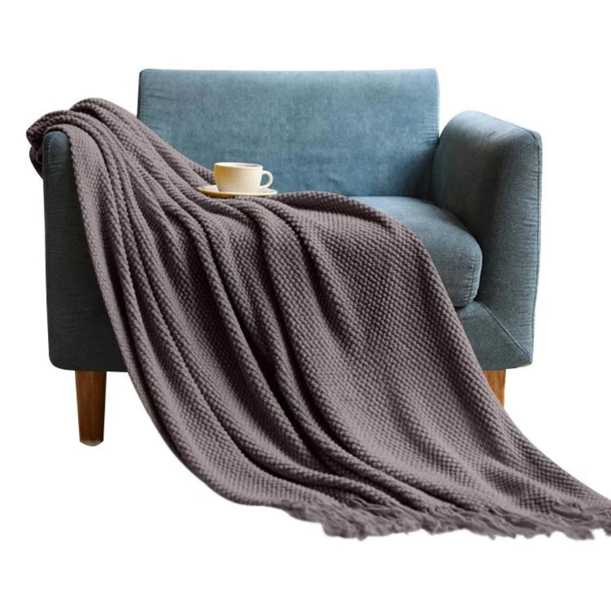 CharcoalCozy Anyhouz Throw Blanket Dark Gray 1