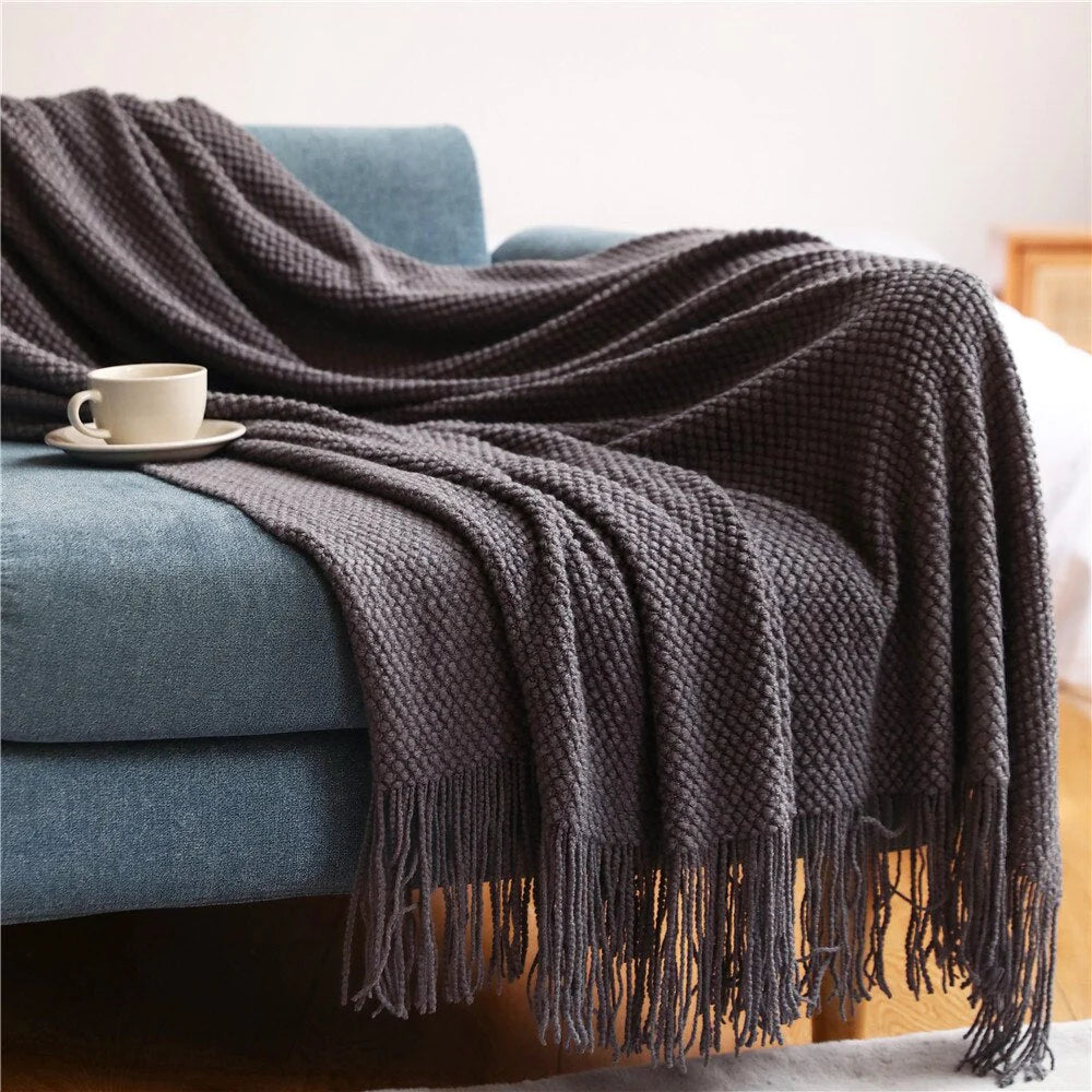 CharcoalCozy Anyhouz Throw Blanket Dark Gray 2