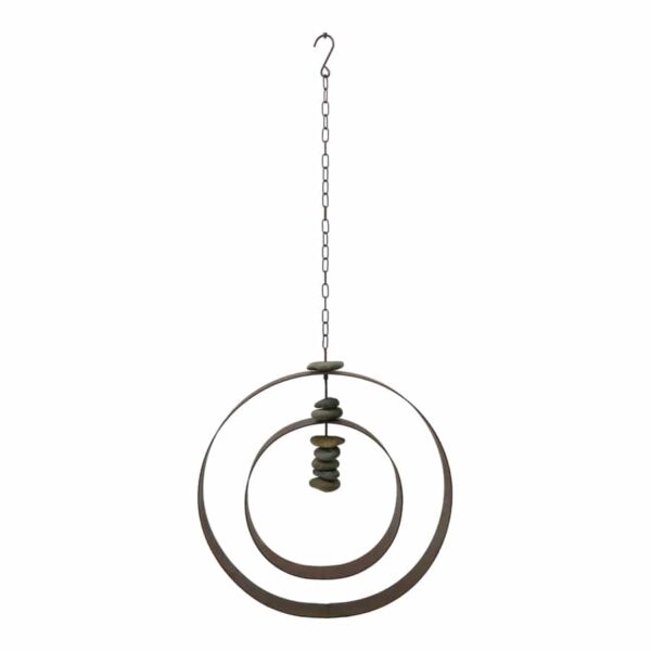 Serenity Hanging Circle with Stones - Rust & Natural - Notbrand