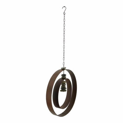 Serenity Hanging Circle with Stones - Rust & Natural - Notbrand