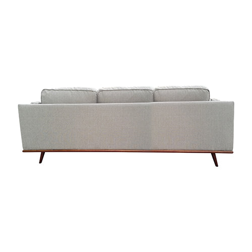 Beige 3-Seater Modern Lounge Sofa with Wooden Frame - House of Hyne