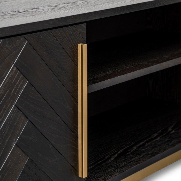 Brass Fusion Wide Sideboard in Black  - House of Hyne