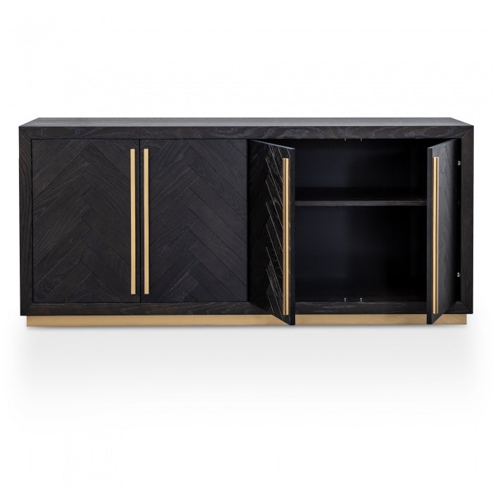 Brass Fusion Wide Sideboard in Black  - House of Hyne