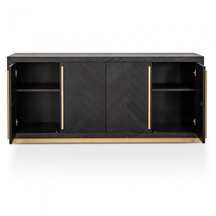 Brass Fusion Wide Sideboard in Black  - House of Hyne