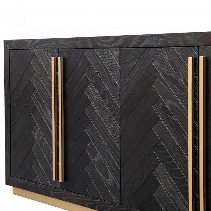 Brass Fusion Wide Sideboard in Black  - House of Hyne