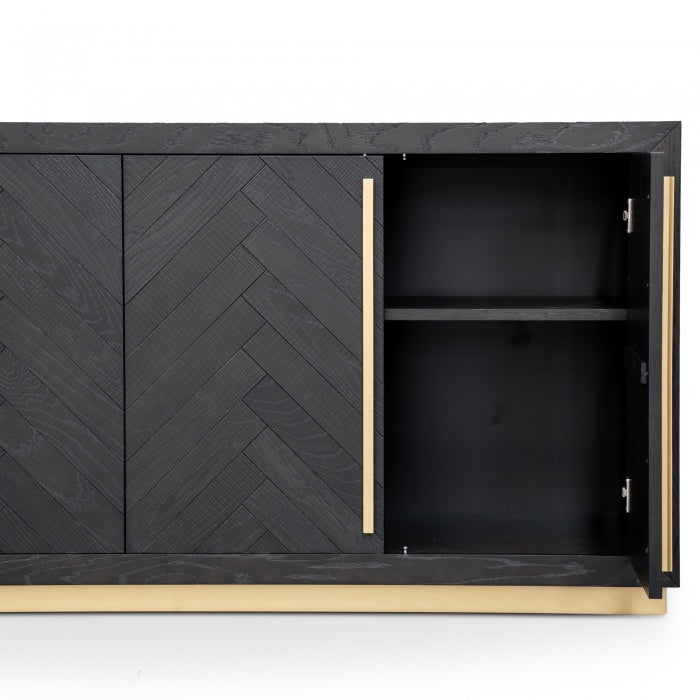 Alfred Wide Sideboard - Black and Brass - Notbrand