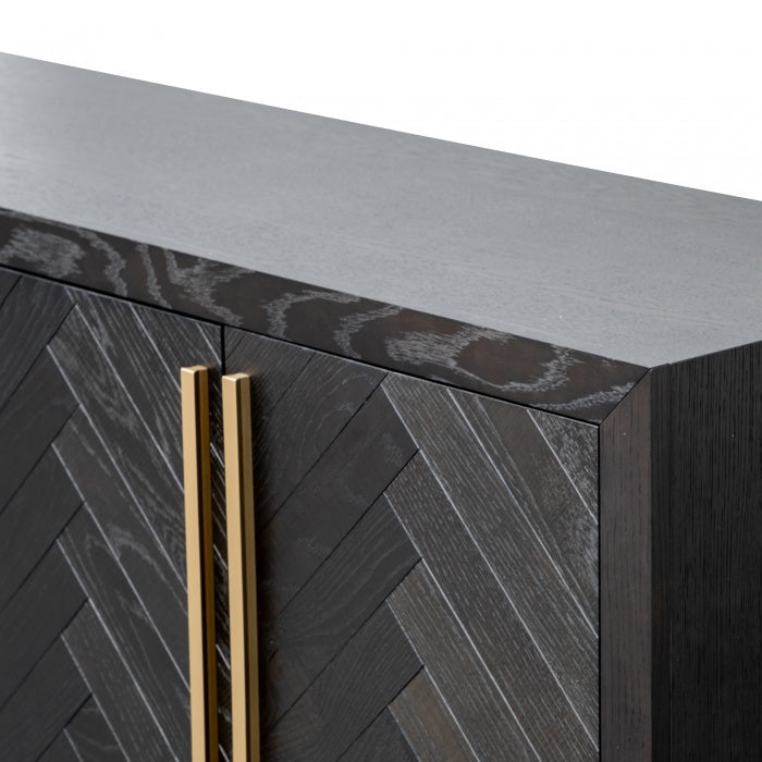 Brass Fusion Wide Sideboard in Black  - House of Hyne