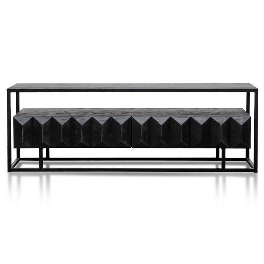 Trudy Pine Wood Entertainment TV Unit - Full Black - Notbrand