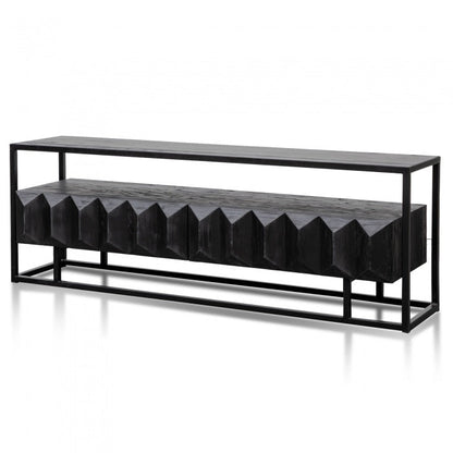 Trudy Pine Wood Entertainment TV Unit - Full Black - Notbrand