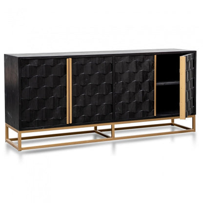 Harrison Elm Wood Sideboard - Black - Notbrand