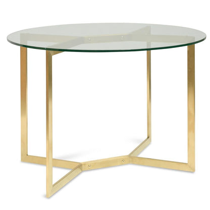 Golden Halo Round Glass Dining Table - House of Hyne