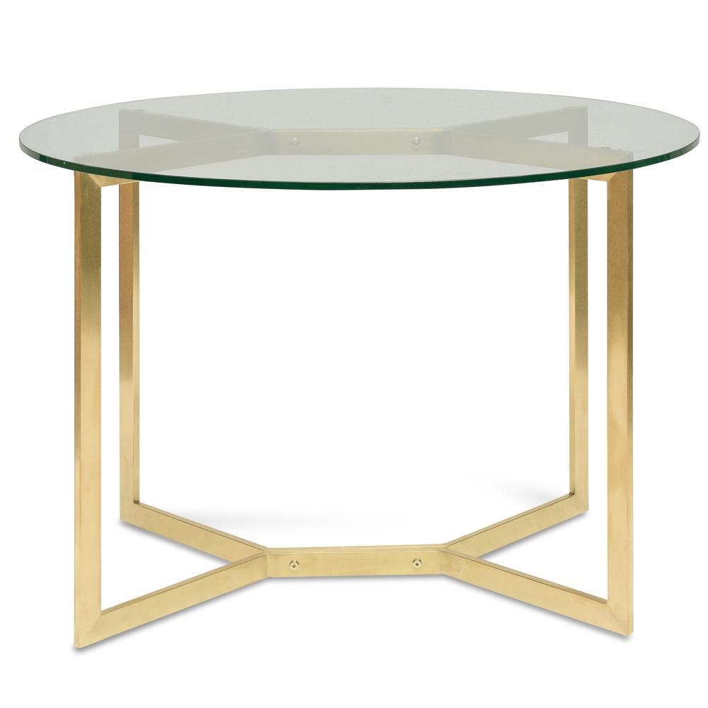 Golden Halo Round Glass Dining Table - House of Hyne