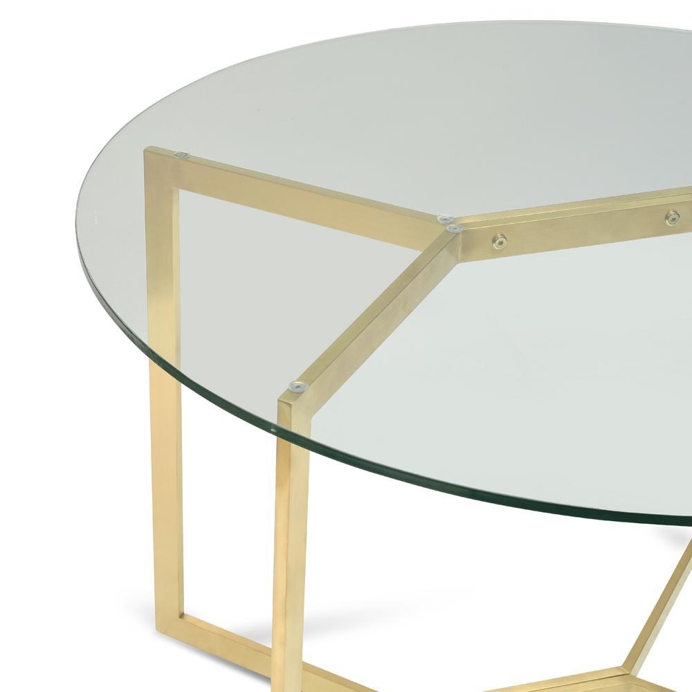 Golden Halo Round Glass Dining Table - House of Hyne