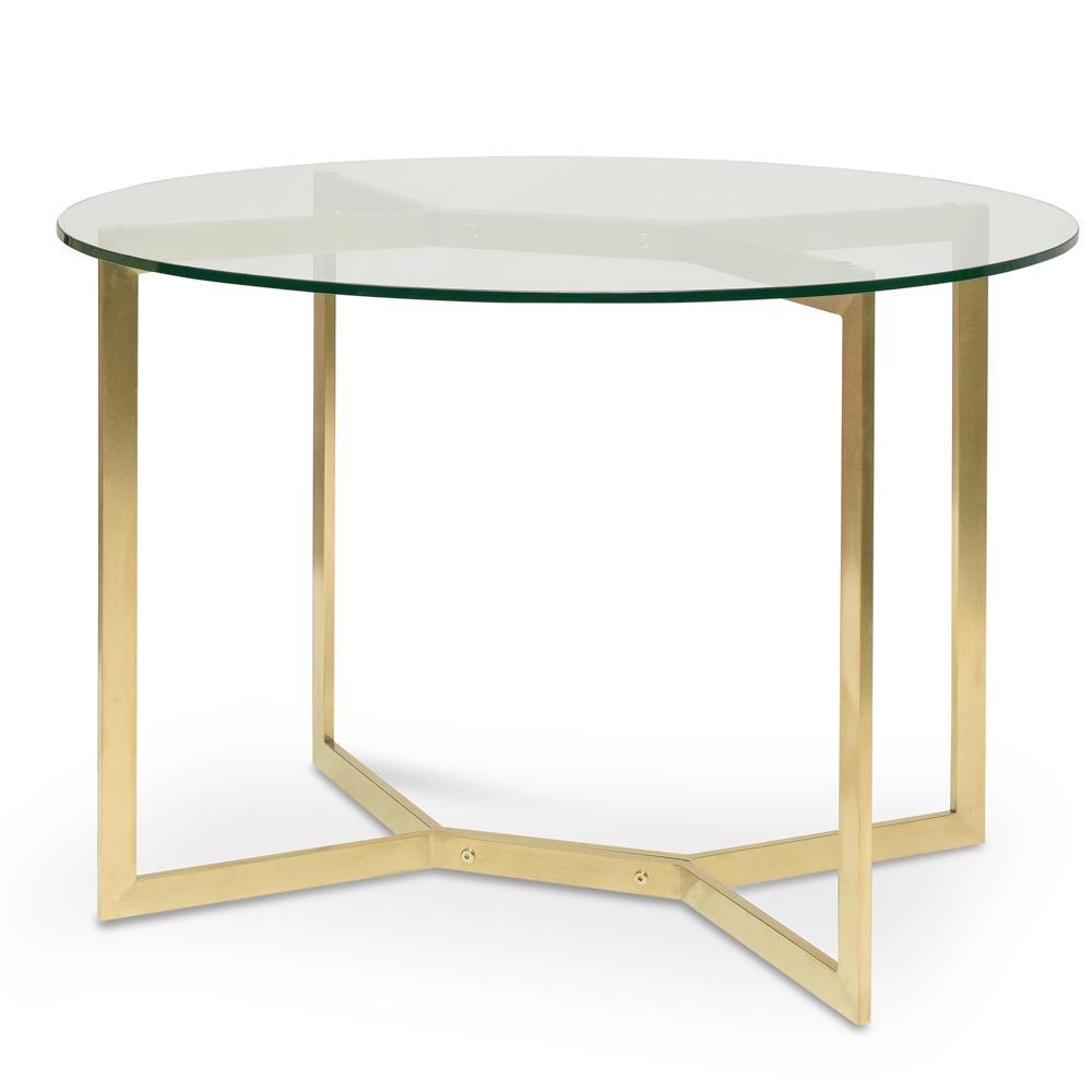 Golden Halo Round Glass Dining Table - House of Hyne