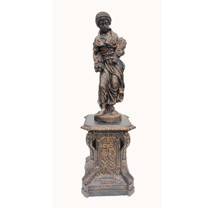 Set of 4 Cast Iron Four Season Statue with Pedestal 1.66m - House of Hyne