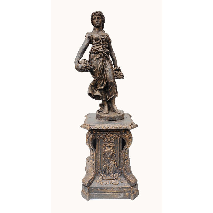 Set of 4 Cast Iron Four Season Statue with Pedestal 1.66m - House of Hyne