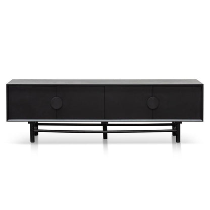 1.8m Wooden TV Entertainment Unit - Black - Notbrand