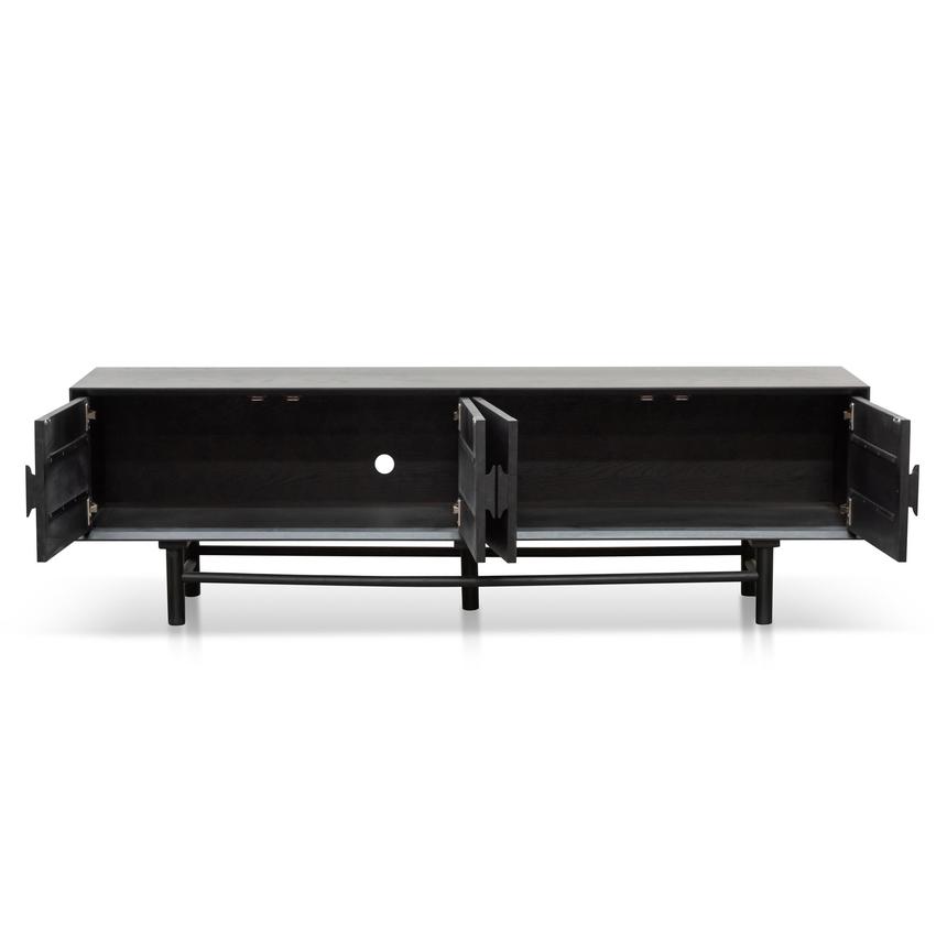 1.8m Wooden TV Entertainment Unit - Black - Notbrand