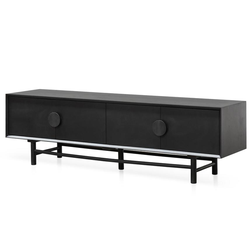 1.8m Wooden TV Entertainment Unit - Black - Notbrand